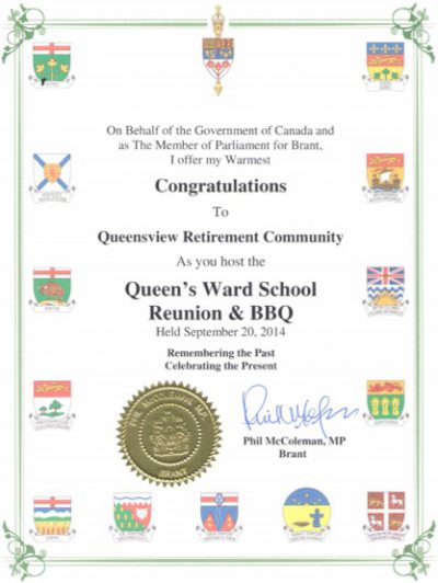 Queensview Retirement Community Award 2014